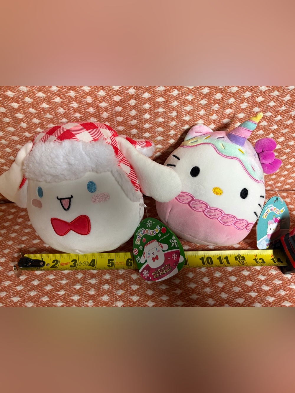 Sanrio Squishmallows 8" Cinnamoroll Holiday & Hello Kitty Unicorn Ice Cream NWT